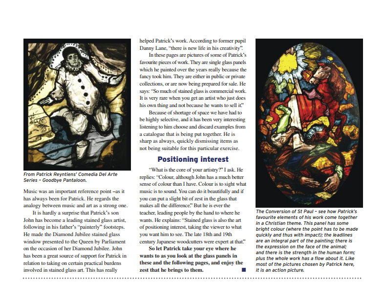 a sneek peek at the article in the Worshipful Company of Glaziers and Glass Painters' newsletter, by Richard Blausten